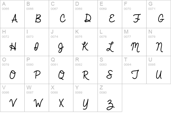 foreverInMyHeart uppercase A-Z preview