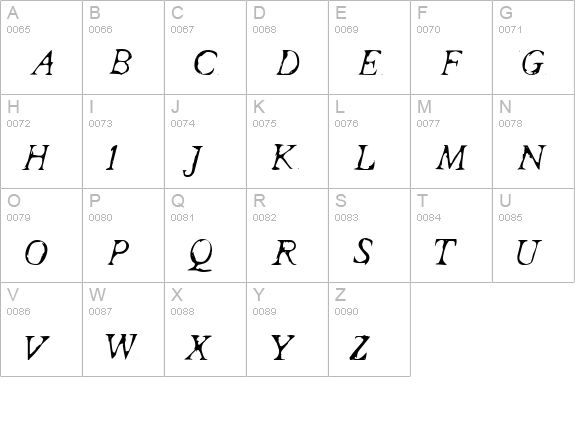 Forgotten Hospital uppercase A-Z preview