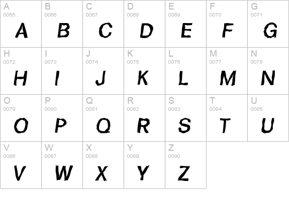 FormulaRandom-Medium-Italic uppercase A-Z preview