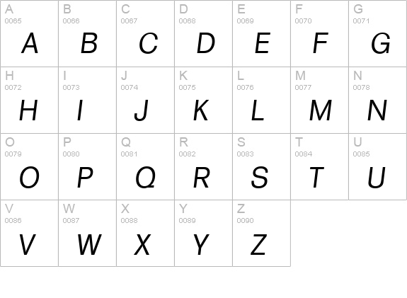 FormulaSerial-Italic uppercase A-Z preview