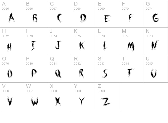 Forsaken uppercase A-Z preview