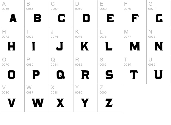 Forsythe HPLHS uppercase A-Z preview
