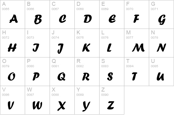 Forte uppercase A-Z preview