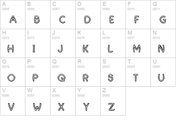 FortuneCity Comic Outline  uppercase A-Z preview