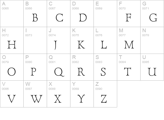 ForumTitlingLight uppercase A-Z preview