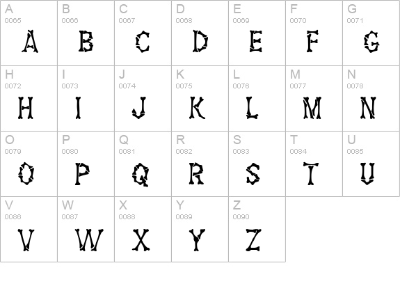 Fossil Regular uppercase A-Z preview