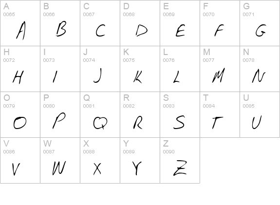 FostersHand uppercase A-Z preview