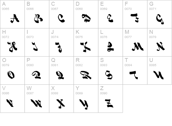Fox Script Lefty uppercase A-Z preview