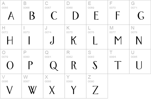 FoxTrot Regular uppercase A-Z preview