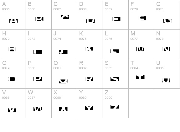 FPeep-Negative uppercase A-Z preview