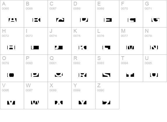 FPeep-NegativeLevel uppercase A-Z preview