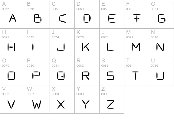Fracksausen uppercase A-Z preview