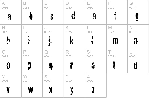 FragileICG uppercase A-Z preview