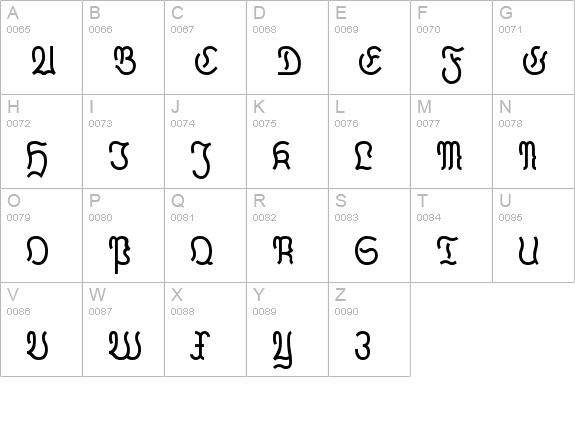 Fraktur Modern uppercase A-Z preview