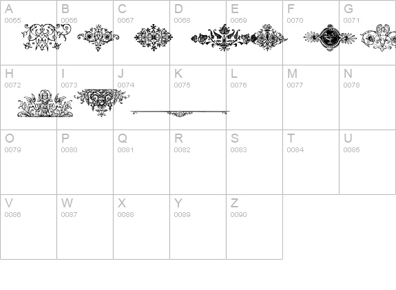Fraktur-Schmuck uppercase A-Z preview