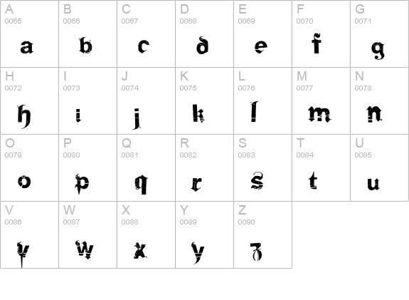 Frakturika Spamless uppercase A-Z preview