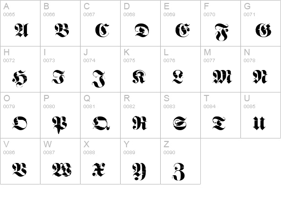 FrakturInkjet2-Regular uppercase A-Z preview