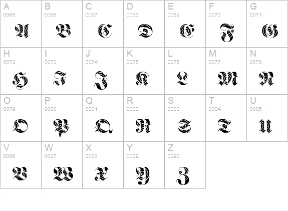 FrakturWinding-Regular uppercase A-Z preview