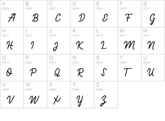 Francaise Script uppercase A-Z preview