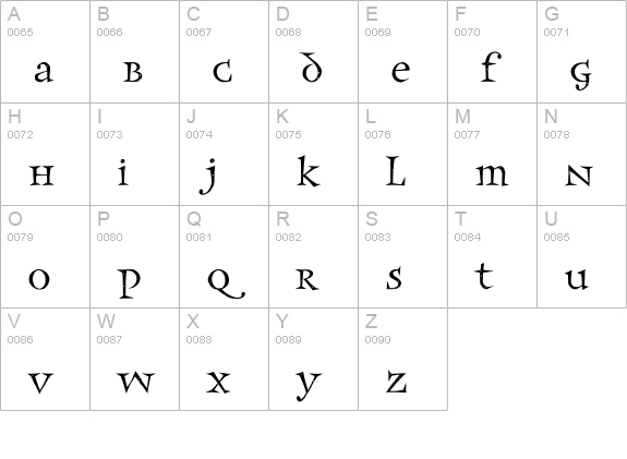 FrancesUncialPlain uppercase A-Z preview