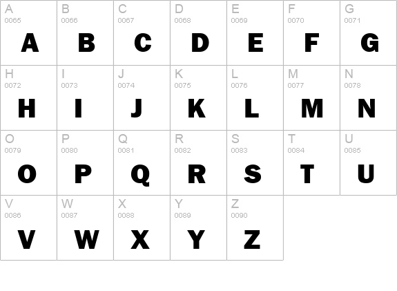 Francis Gothic Normal uppercase A-Z preview