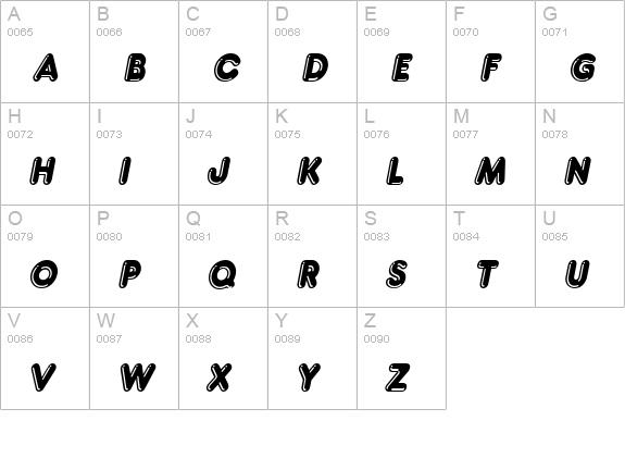 Francis High Lighted Italic uppercase A-Z preview