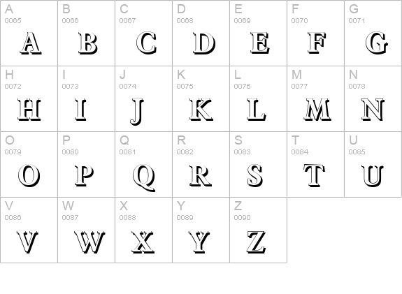 FranciscoShadow-Bold uppercase A-Z preview