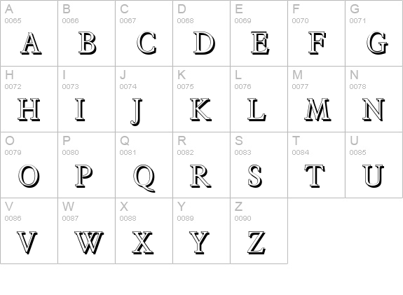 FranciscoShadow-Light-Regular uppercase A-Z preview