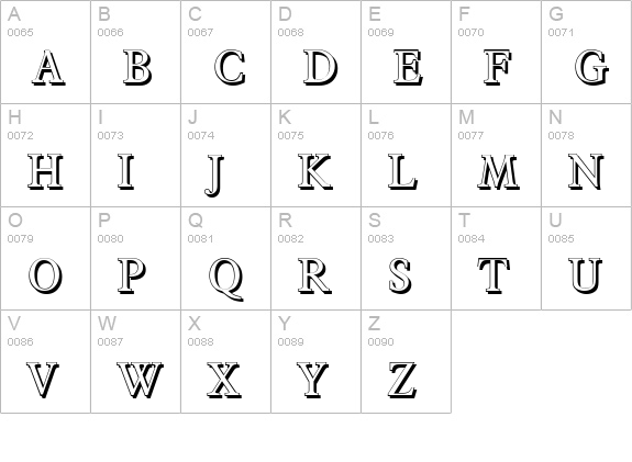 FranciscoShadow-Regular uppercase A-Z preview