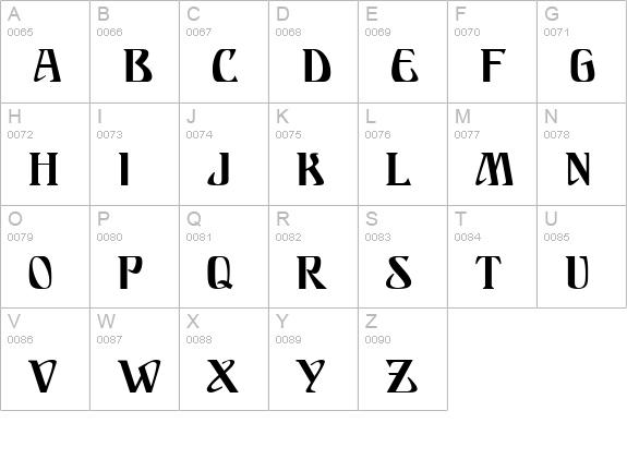 Franconia MF uppercase A-Z preview