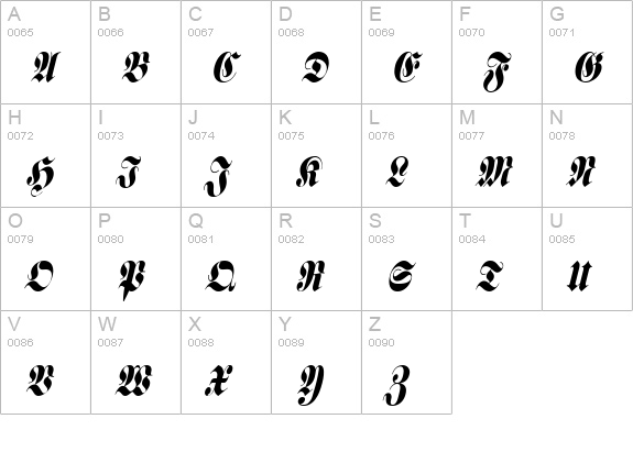 Frank Condensed Italic uppercase A-Z preview