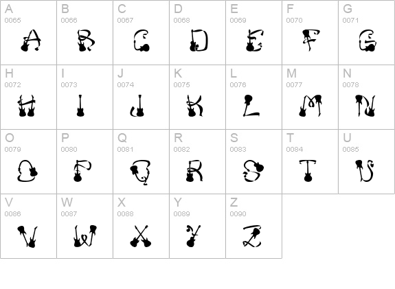 Frank Zappa uppercase A-Z preview