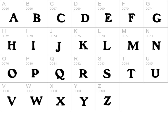 Franken Regular uppercase A-Z preview
