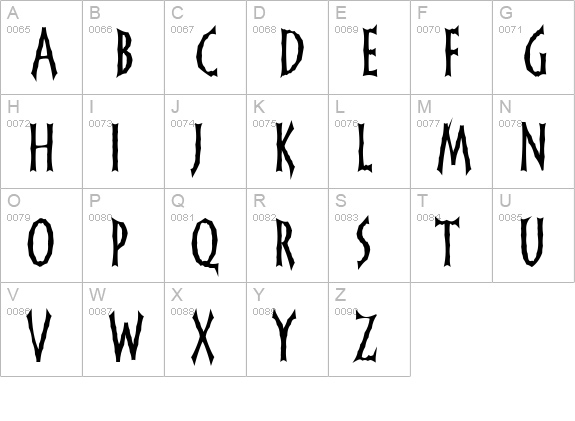 FrankenDork uppercase A-Z preview