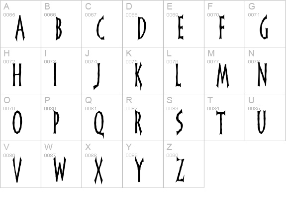FrankenDork Tall uppercase A-Z preview