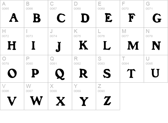 FrankenFont uppercase A-Z preview