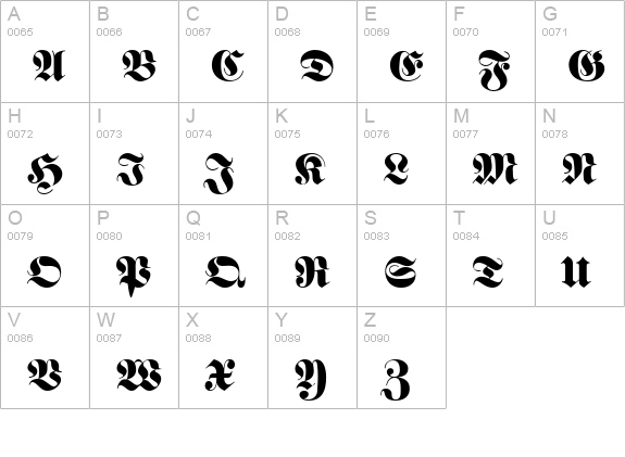 Frankenstein uppercase A-Z preview