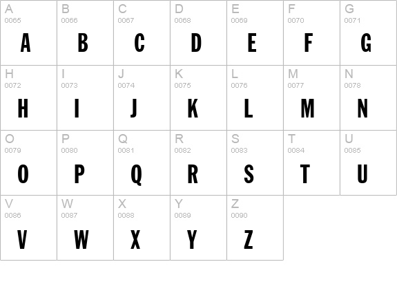 Franklin Extra Cond. Gothic uppercase A-Z preview