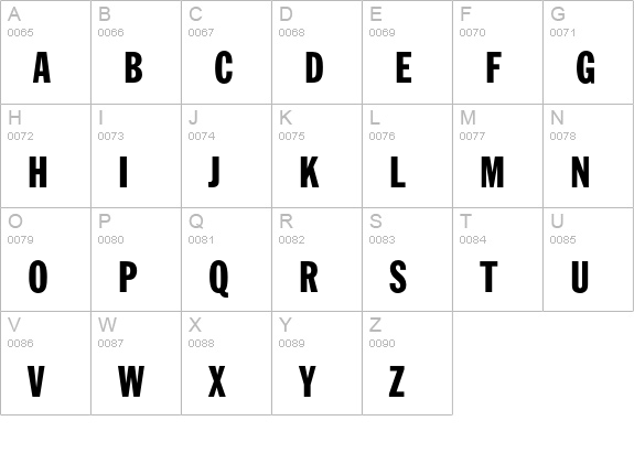 Franklin Gothic ATF Extra Condensed uppercase A-Z preview