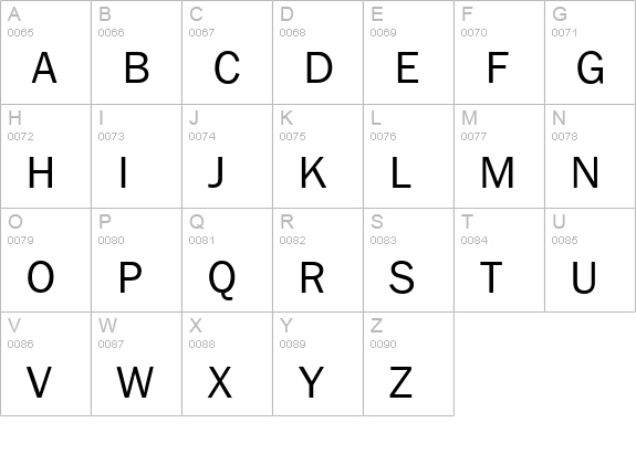 FranklinGothicNew-Regular uppercase A-Z preview
