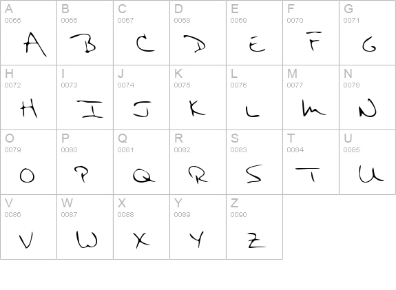 FranksHand Regular uppercase A-Z preview