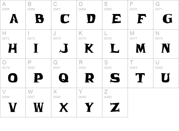 Frantic JL uppercase A-Z preview