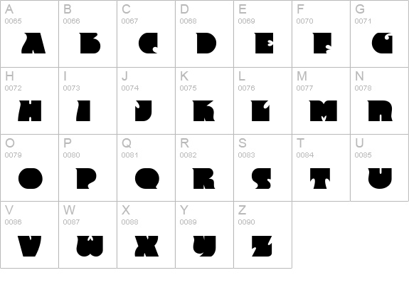 Frantic Regular uppercase A-Z preview