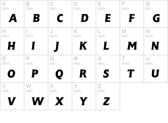 Frascati-Medium-Italic uppercase A-Z preview