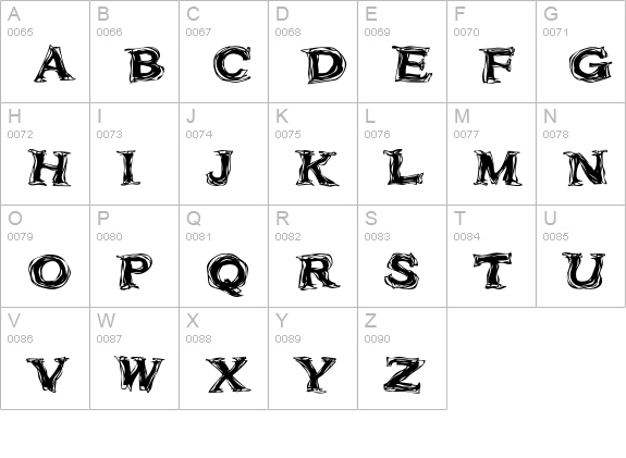 Frazzle uppercase A-Z preview