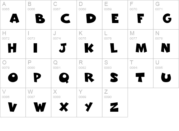Freakomix uppercase A-Z preview