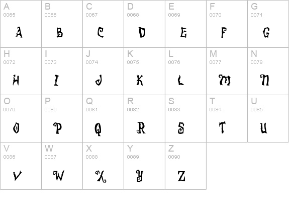 Freakshow-RealScary uppercase A-Z preview