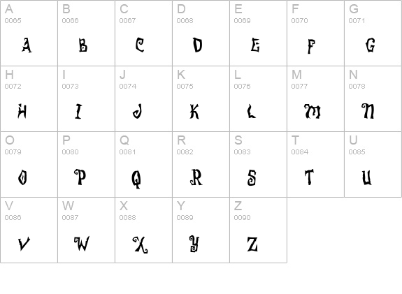 Freakshow-RealScaryA uppercase A-Z preview