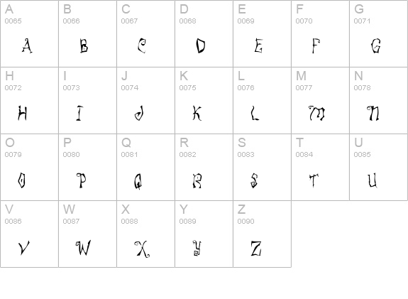 Freakshow-ScaryA uppercase A-Z preview