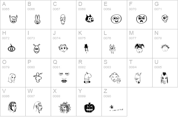 Fred uppercase A-Z preview